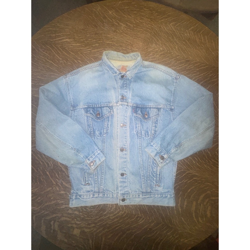 Vintage 1987 Levi's Trucker Jacket Mens XL Light Wash Made in El Paso, TX Faded